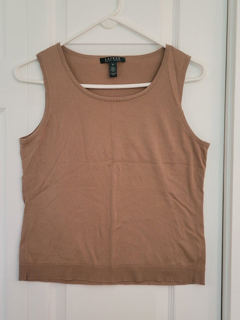 Ralph Lauren Tan Sleeveless Knit Tank Top